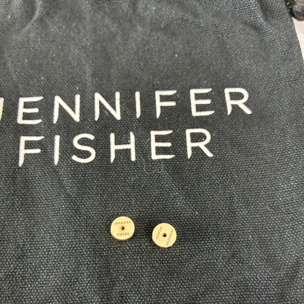 Jennifer Fisher 2.5" Twisted Lilly Hoops Earrings 14K Gold Posts Plated Brass - Picture 10 of 13